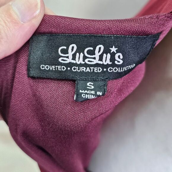 Lulus Mythical Kind of Love Wine Red Halter Chiffon Maxi Dress Size Small - Picture 9 of 16